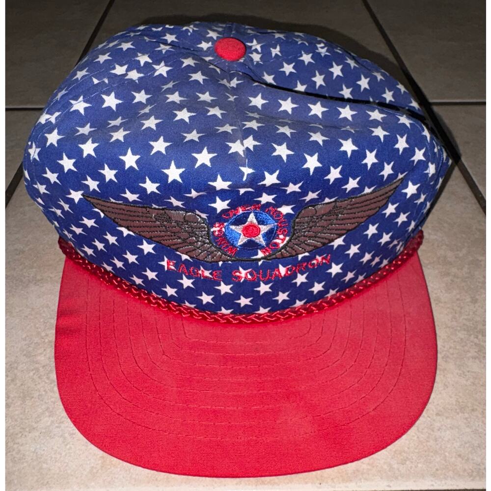 Vintage USA eagle squadron air show hat stars snapback